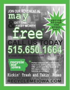 Free Month of Recycling Flyer